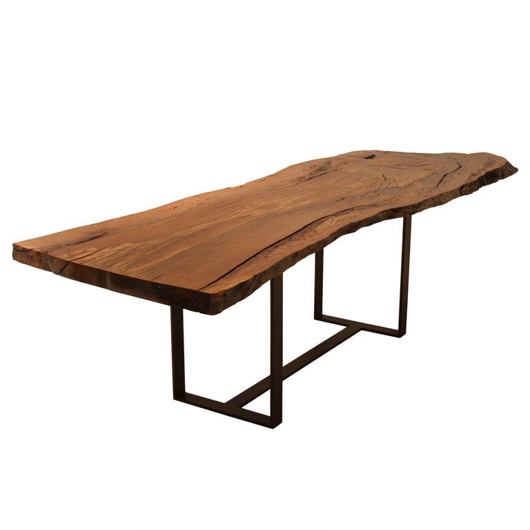 Custom Colyer Dining Table in solid Oak with live edges by Thomas Hayes Studio