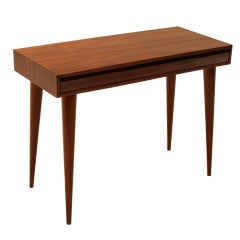Rosewood console or small desk with tapered legs from Brazil