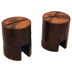 Pair of Salvaged Macaranduba Stools/Side Tables 7