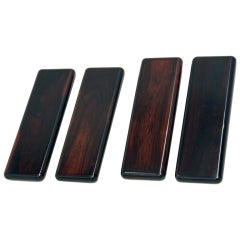 Set of Four Solid Rosewood Door Handles