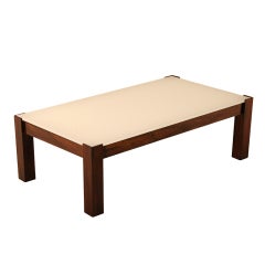 Rosewood Framed Reverse Painted Glass Coffee Table 5