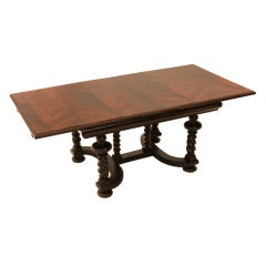 Brazilian Exotic Hardwood Hand-Carved Dining Table, by Dom Pedro 