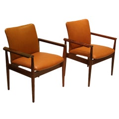 Rare pair of Solid Rosewood Finn Juhl Chairs