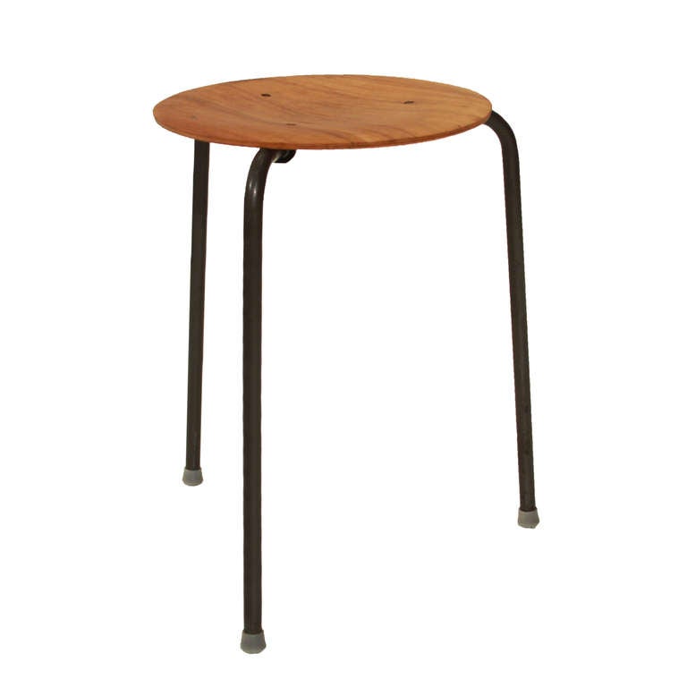 Teak Rare Large Set of Eight Stacking Dot Stools by Arne Jacobson for Fritz Hansen For Sale