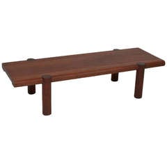 Vintage Solid Exotic Hardwood Bench or Coffee Table by Sherrill Broudy