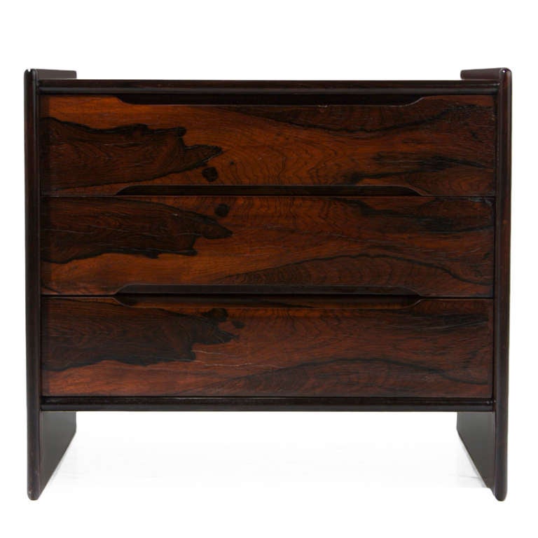Wood Organic Modern Brazilian Exotic Hardwood Nightstand or Side Table For Sale