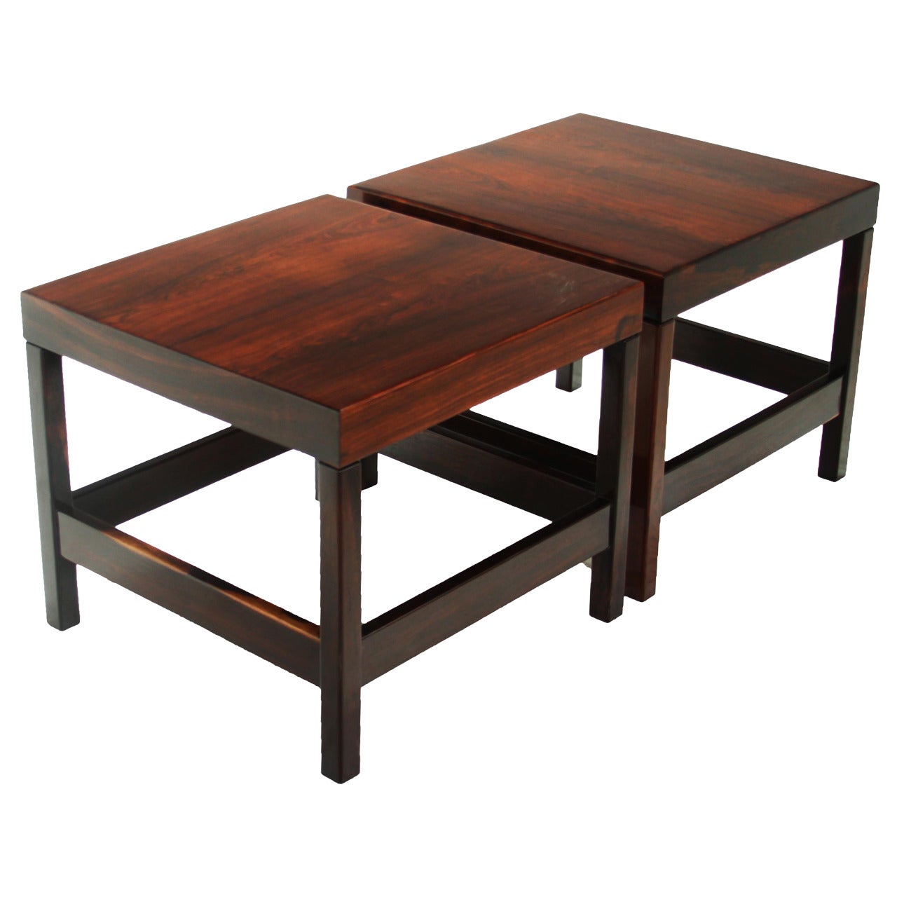 Pair of 1960s Rosewood Side Tables by Sergio Rodrigues For Sale