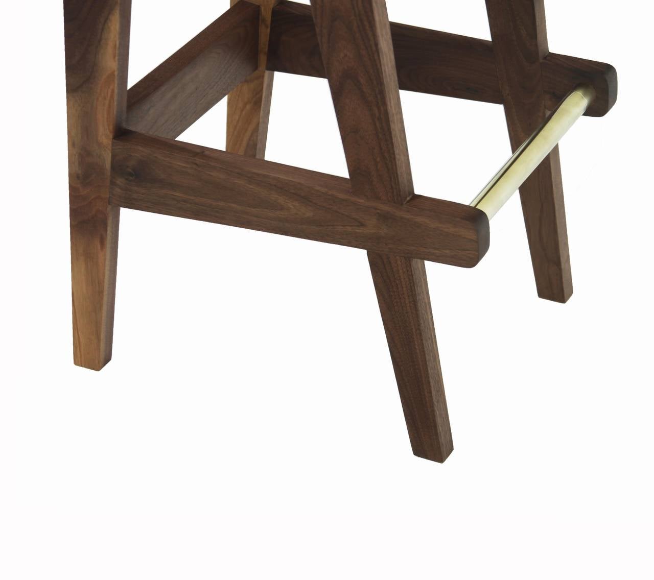 Custom Solid Walnut Bar Stool by Thomas Hayes Studio For Sale at 1stdibs
