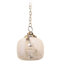 Mid-Century Modern Vistosi Frosted Glass Pendant