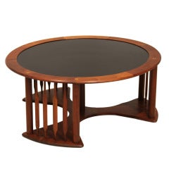 Walnut Coffee Table with Knife Edge Spindles by Kipp Stewart