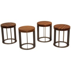 Set of four custom "Tinga" stools by Thomas Hayes Studio