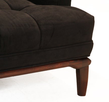 Custom Thomas Hayes Studio Sophia Sofa in black velvet and solid Rosewood 1