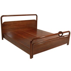 Retro Carved Teak Craftsman Revolution Style Bed