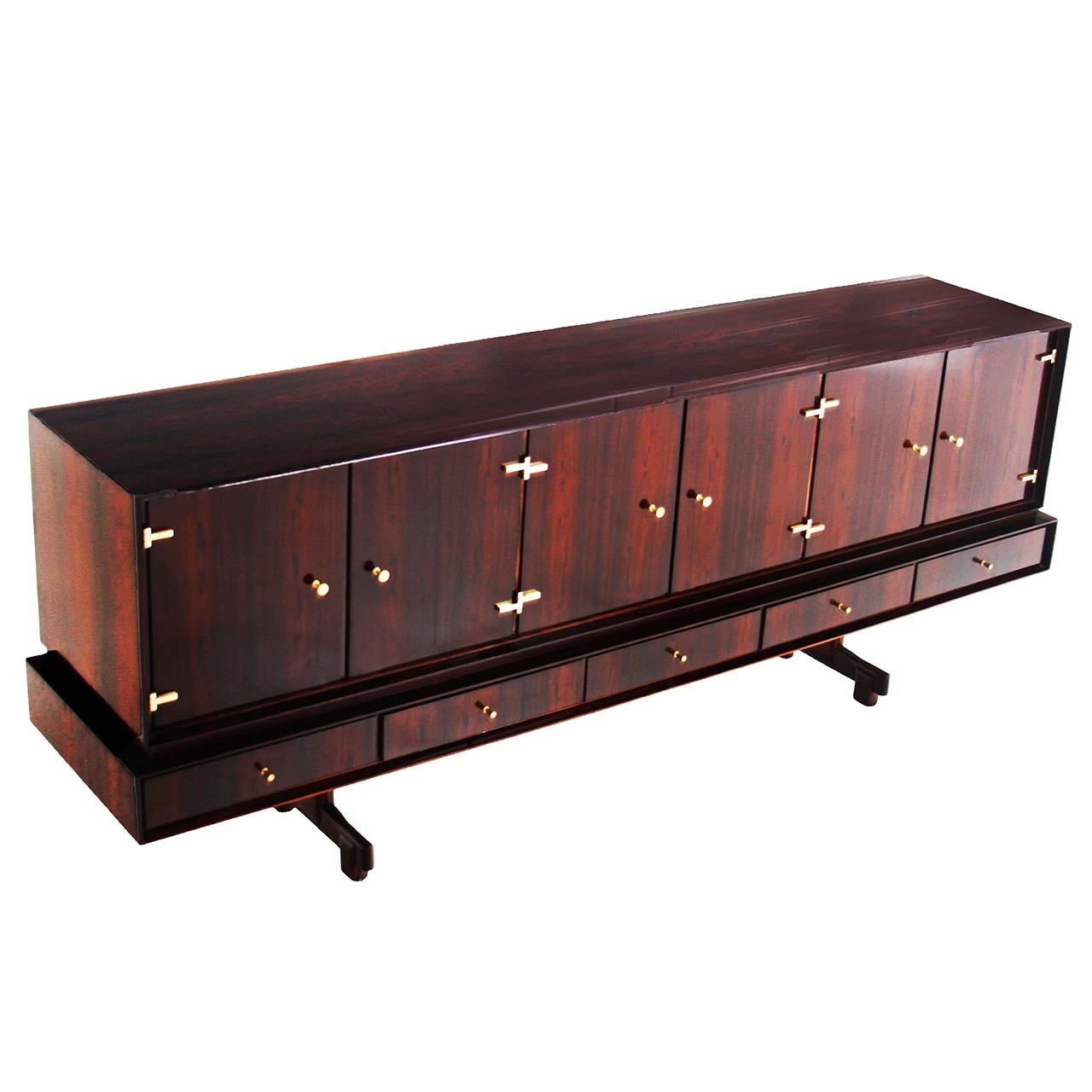 Organic Modern Brazilian Hardwood Credenza, by Jorge Zalszupin  For Sale