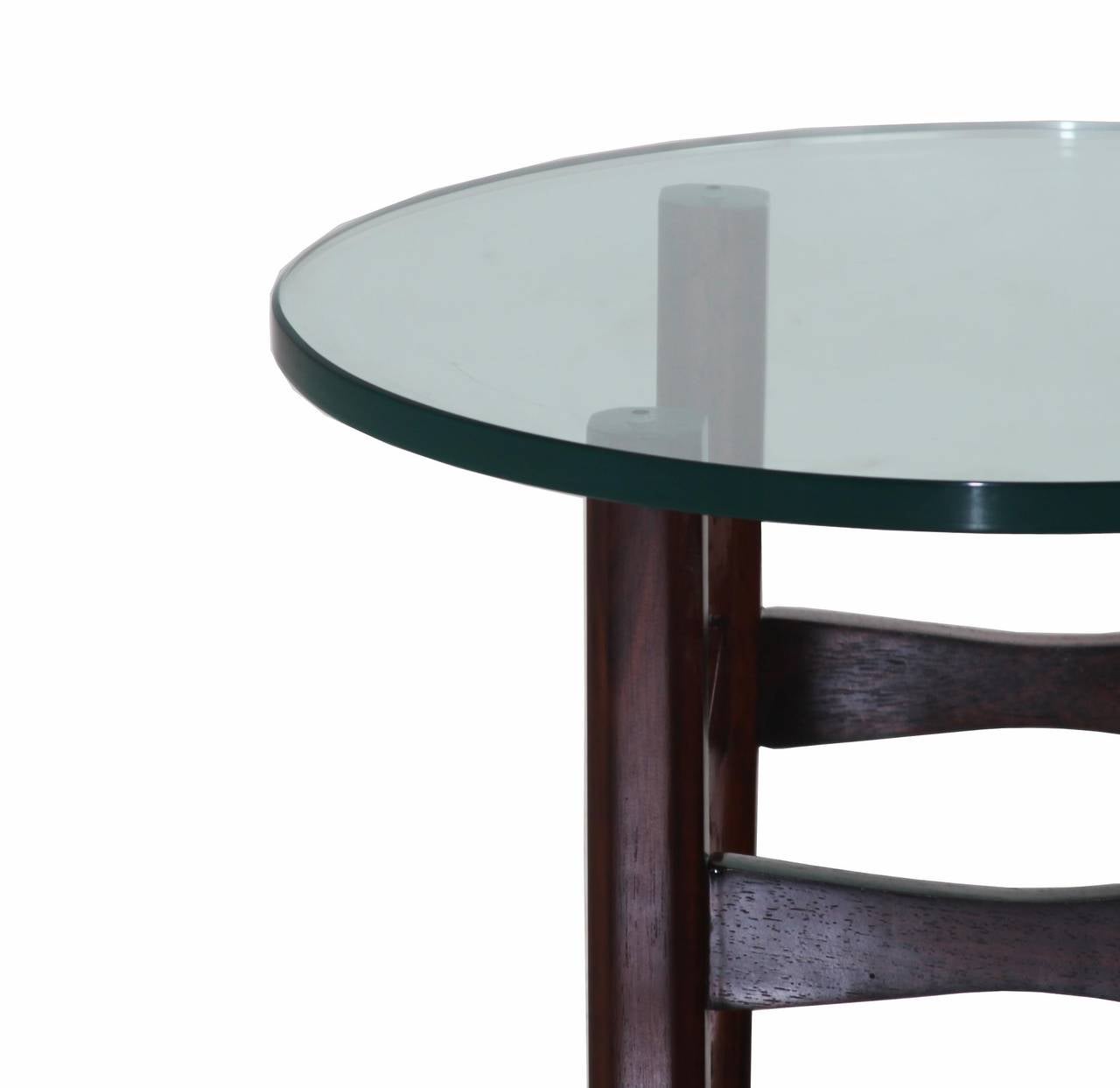 19th Century Brazilian Rosewood and Glass Side Tables For Sale 1