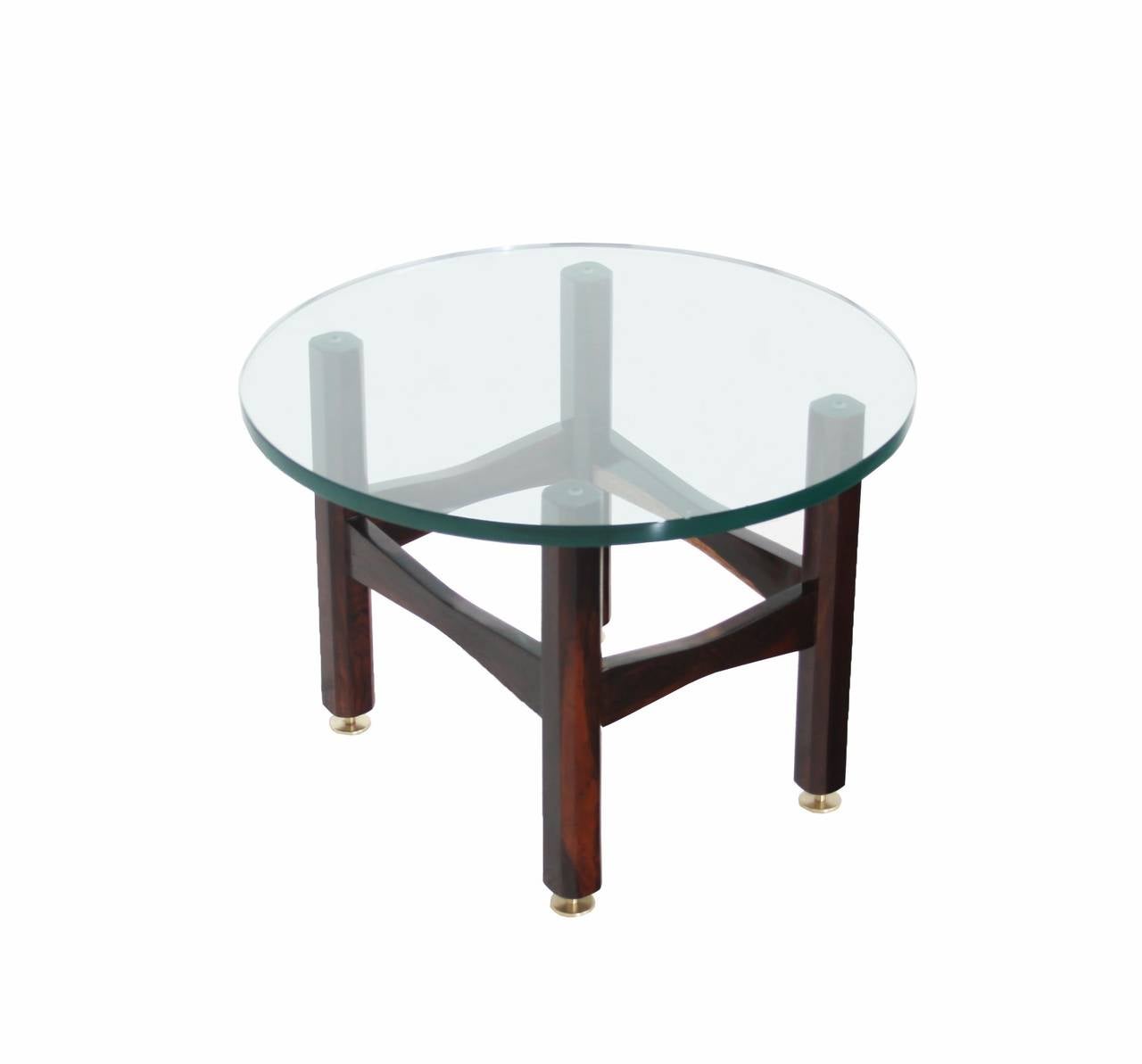 Mid-19th Century 19th Century Brazilian Rosewood and Glass Side Tables For Sale