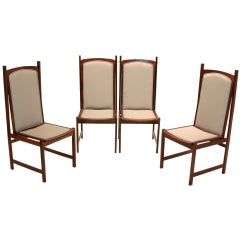 Set of Four Brazilian Mogno Dining or Side Chairs by Celina Moveis