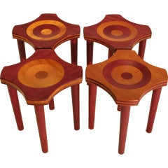 Set of 4 Brazilian "Lotus" stools by Rodrigo Calixto from the "Relevos" Series 5