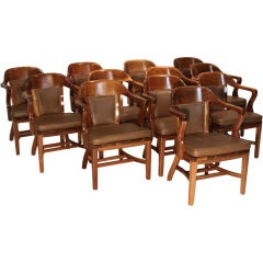 Set of 12 solid Walnut dining or library chairs