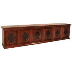 Monumental  Monteverdi-Young Walnut Cabinet with Ebonized Clover Motif