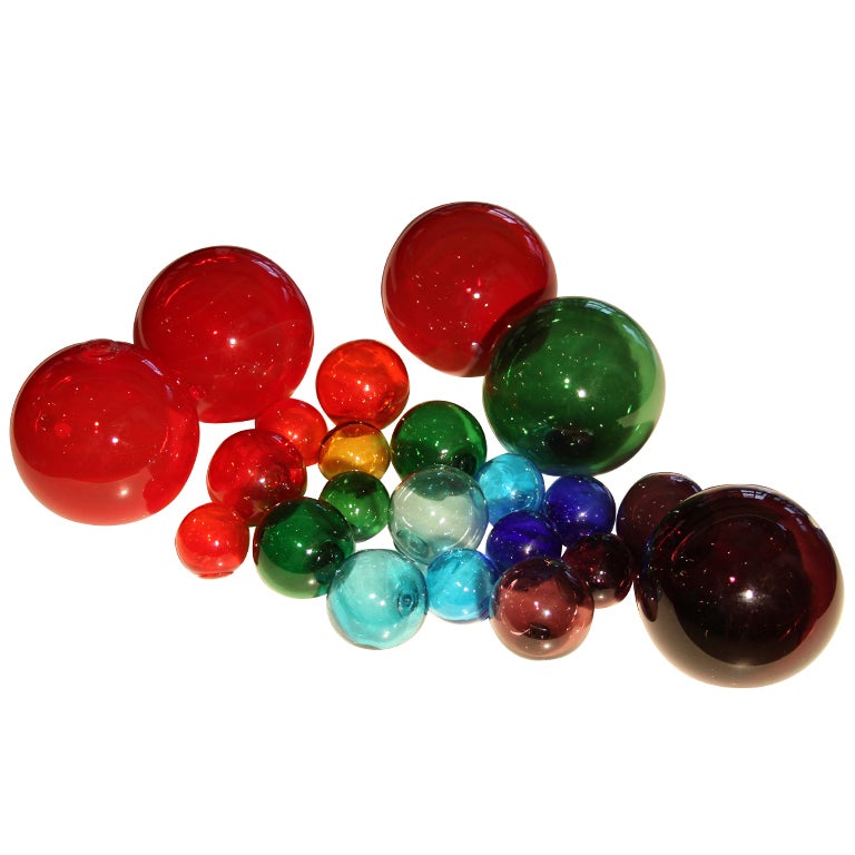 Set of 22  Blenko decorative glass balls