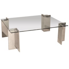 Polished Stainless Steel coffee table by Leon Rosen for Pace