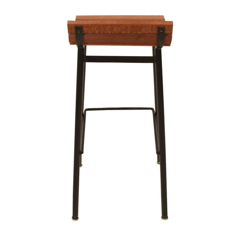 Steel The Slat Bar Stool in Lacewood by Thomas Hayes Studio