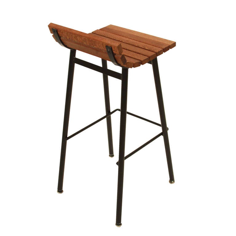 The Slat Bar Stool in Lacewood by Thomas Hayes Studio In Excellent Condition In Hollywood, CA