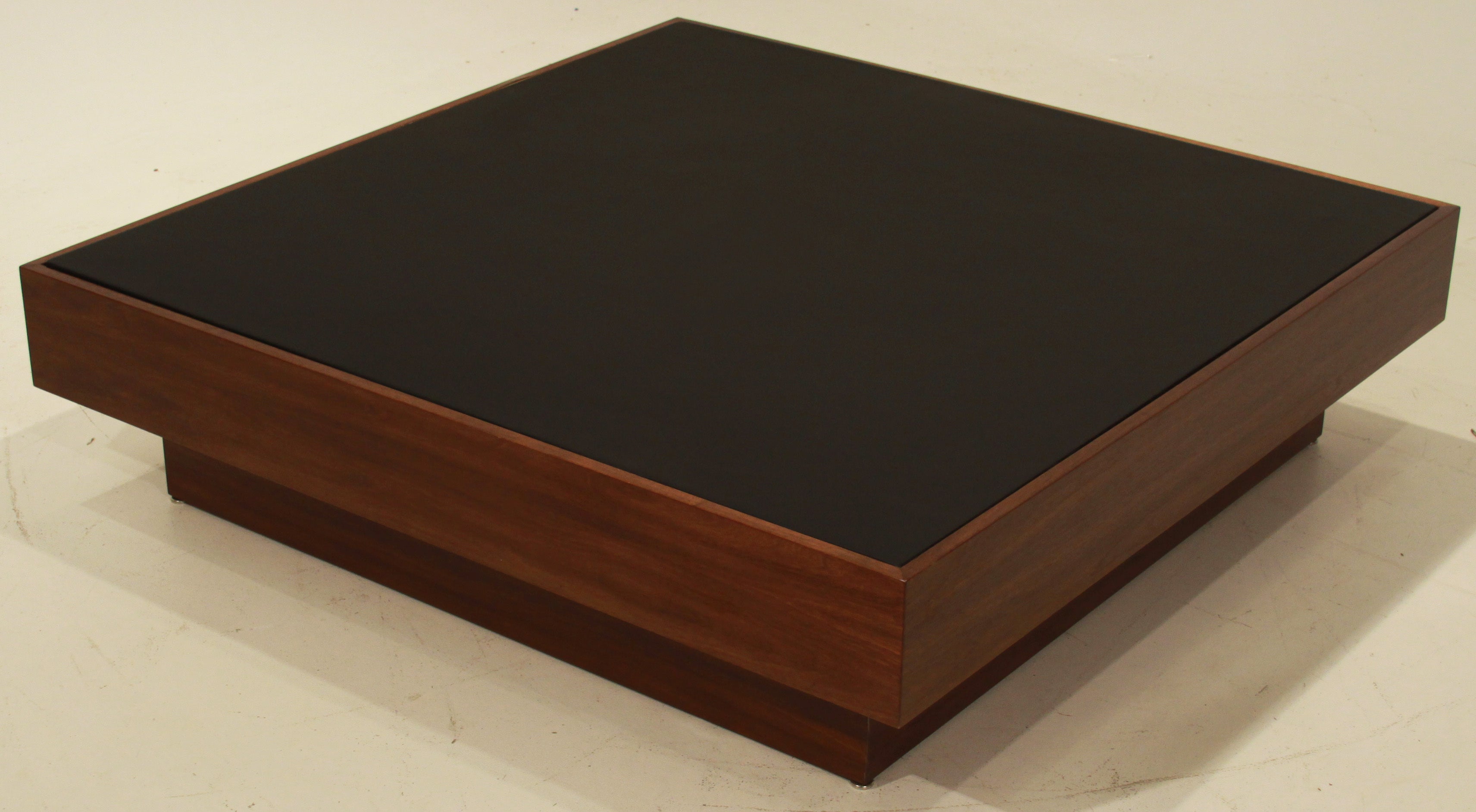 Quadrar Leather Coffee Table by Thomas Hayes Studio For Sale