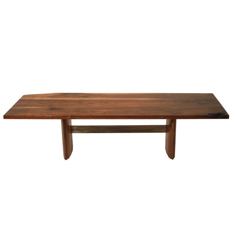 American The Jantar Alloy Dining Table in Walnut by Thomas Hayes Studio