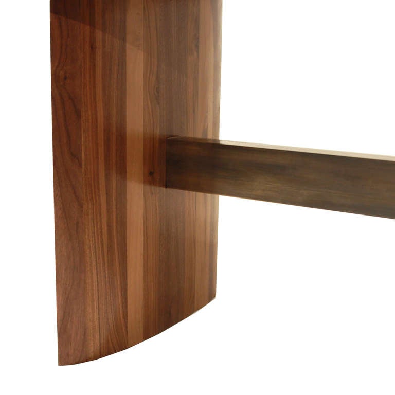The Jantar Alloy Dining Table in Walnut by Thomas Hayes Studio 1