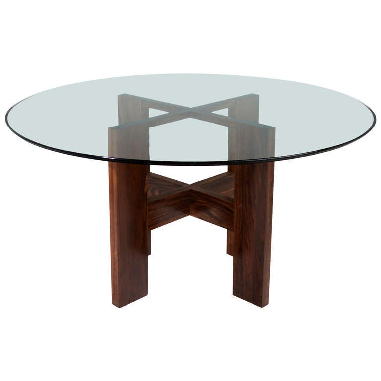 Brazilian Ipe 
Round Glass Table