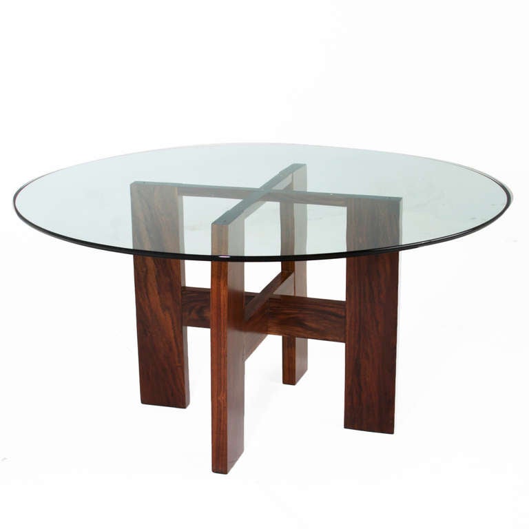 Brazilian Ipe & Round Glass Table