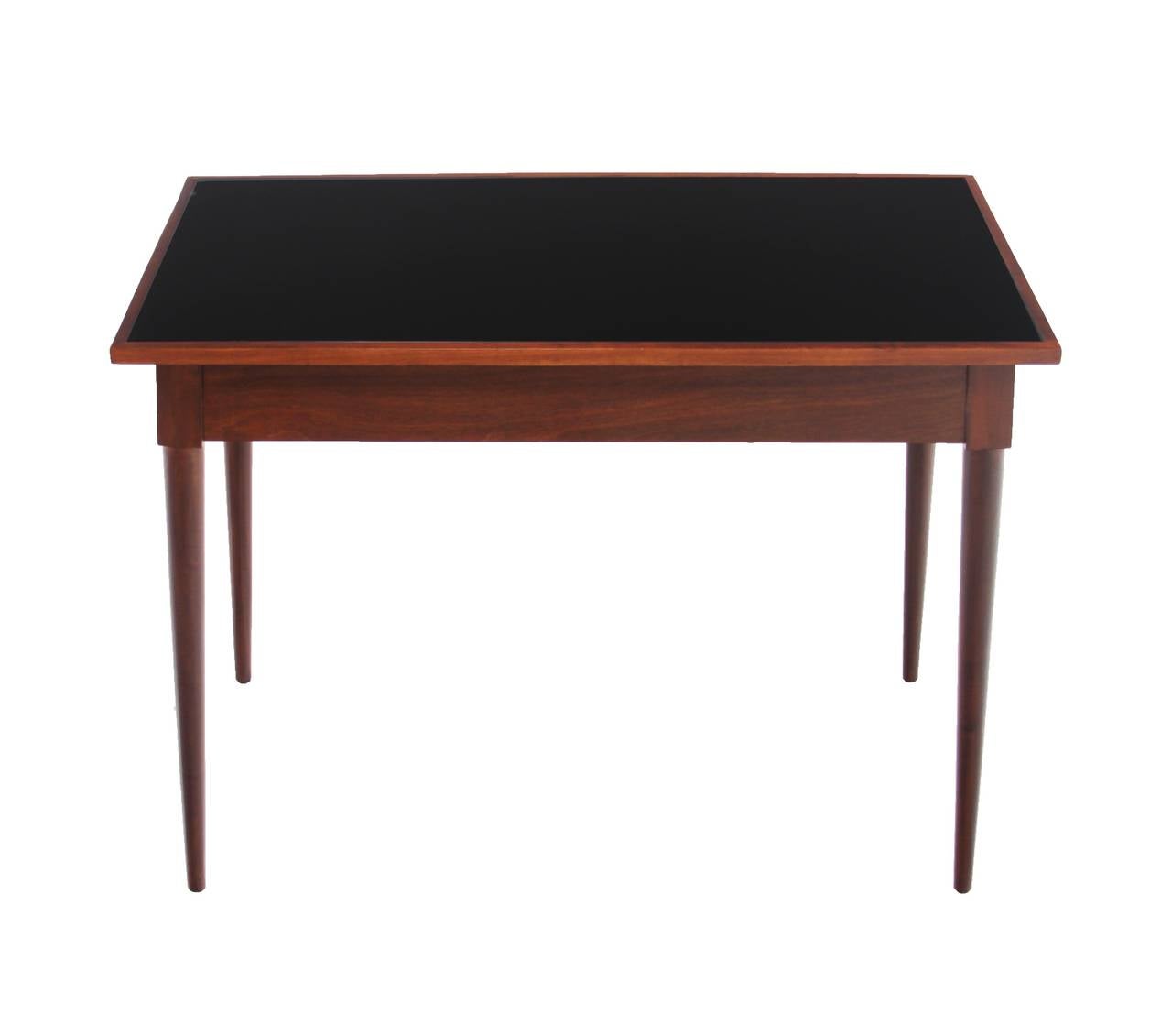 Giuseppe Scapinelli for Tepperman Freijo Table with Black Glass In Good Condition For Sale In Los Angeles, CA