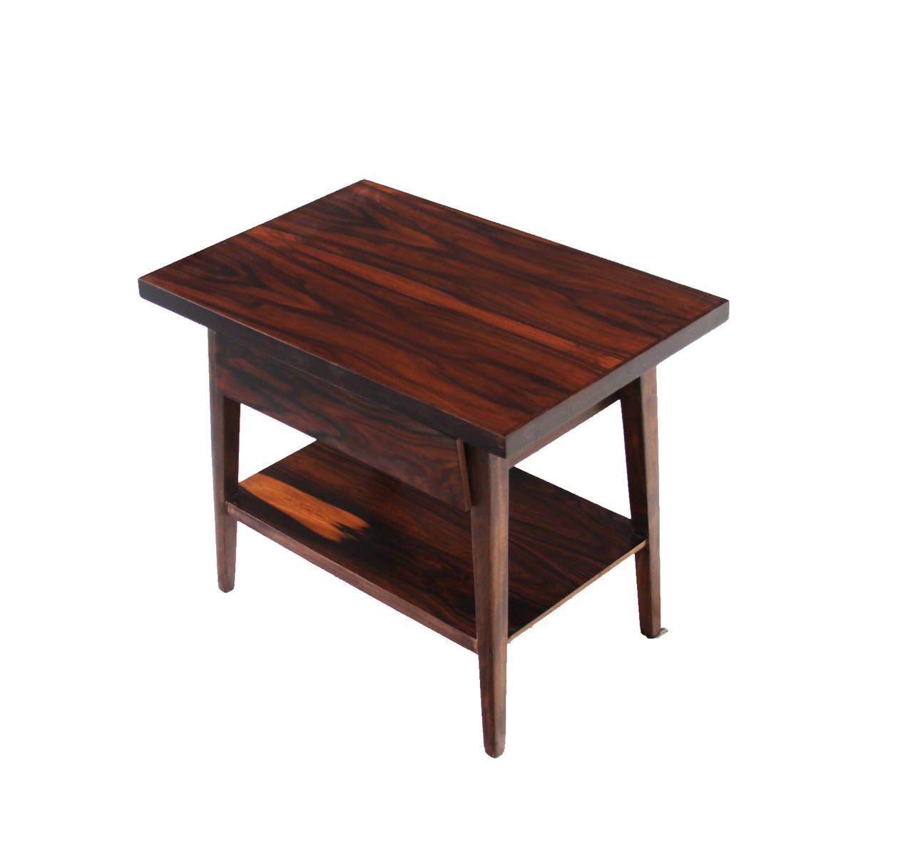 Pair of Vintage Rosewood Side Tables or Nightstands In Good Condition In Hollywood, CA