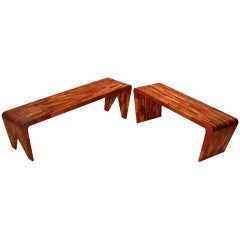 Set of Multi-Wood "Uai" Benches by Tunico T.