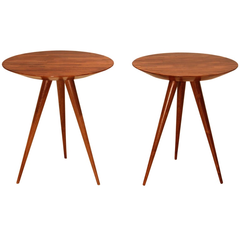 Teca "Pé-Palito" Side or Lamp Tables For Sale