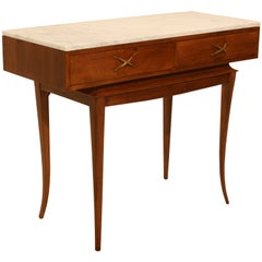 Brazilian Pau Ferro  Console With Sculptural Legs And Marble Top