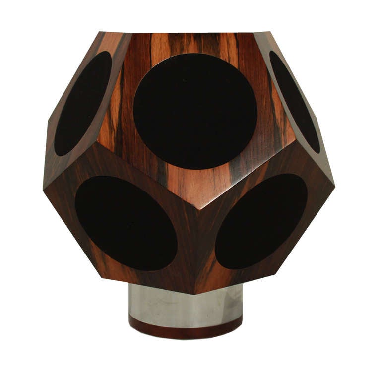 Extremely rare Design Acoustics D-12, a dodecahedron omnidirectional speaker. This was one of Design Acoustics first products and it essentially made the name for the company. It was reviewed by Julian Hirsch in Stereo Review in the 70's and