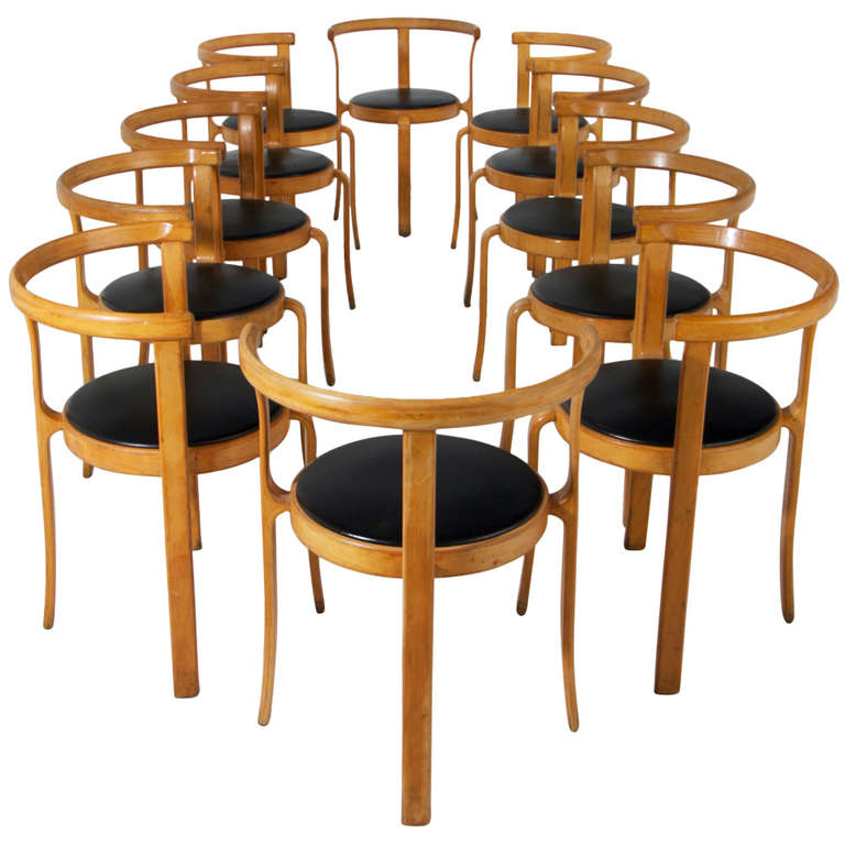 Set of 10 Vintage Danish Birch dining chairs by Magnus Olesen at 1stdibs