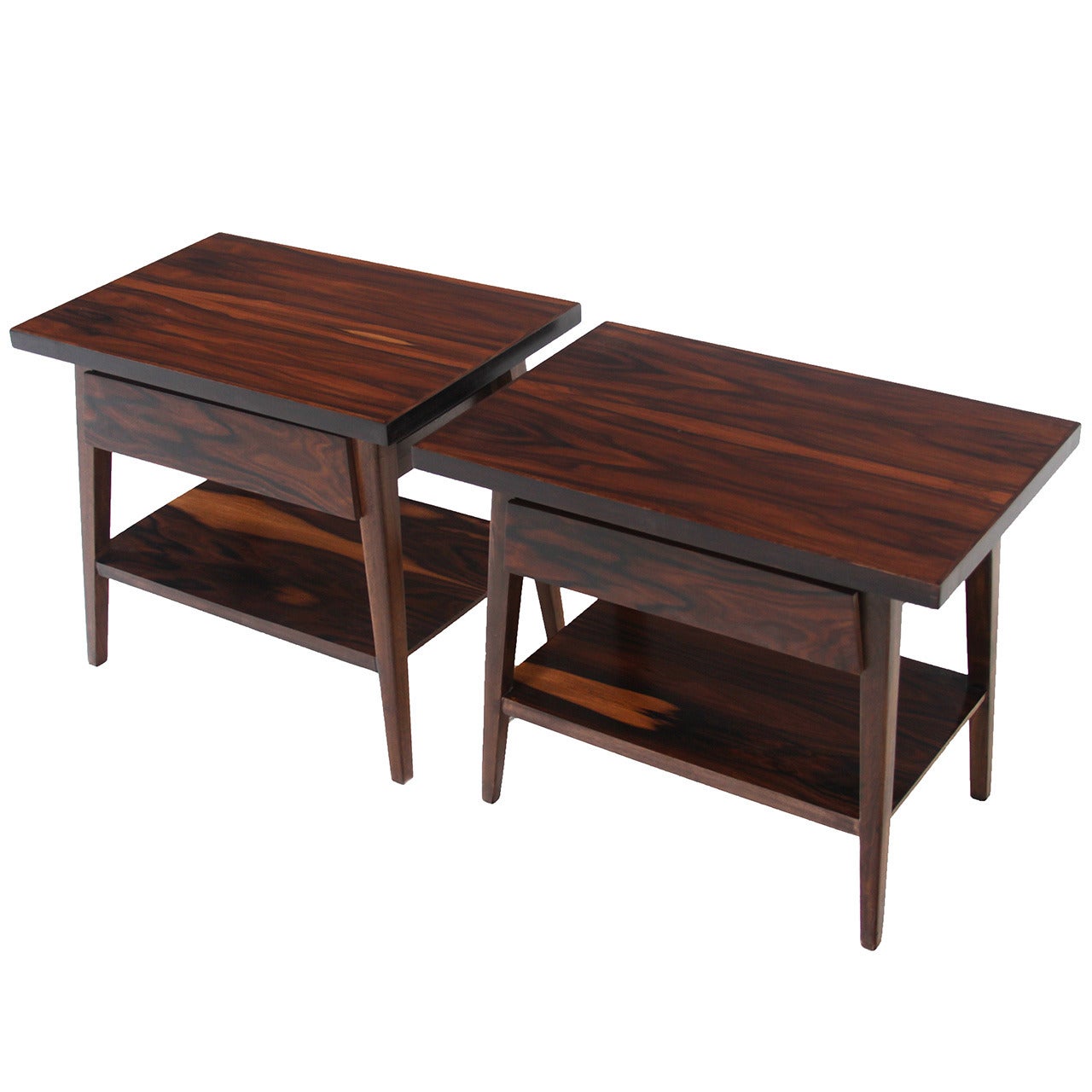 Pair of Vintage Rosewood Side Tables or Nightstands
