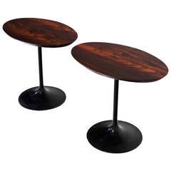 Pair of Oval Rosewood Side Tables