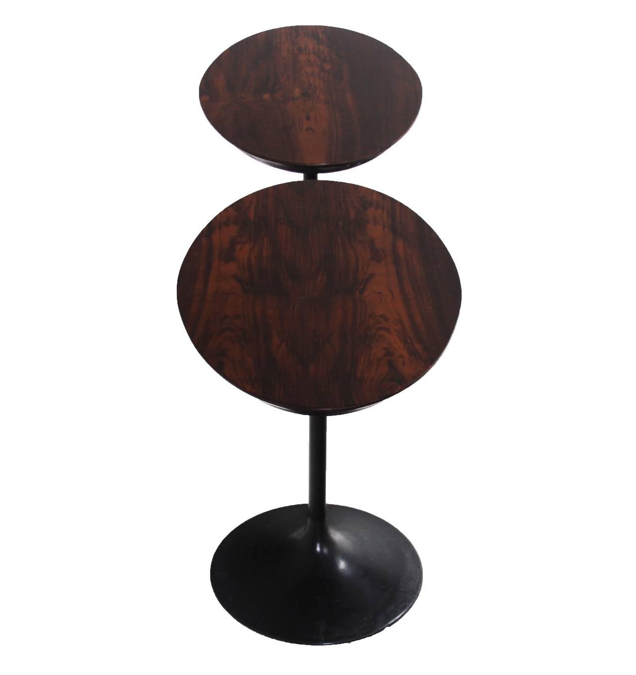 Brazilian Pair of Oval Rosewood Side Tables
