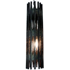 Vintage Cylindrical bronze braised steel hanging swag Lamp