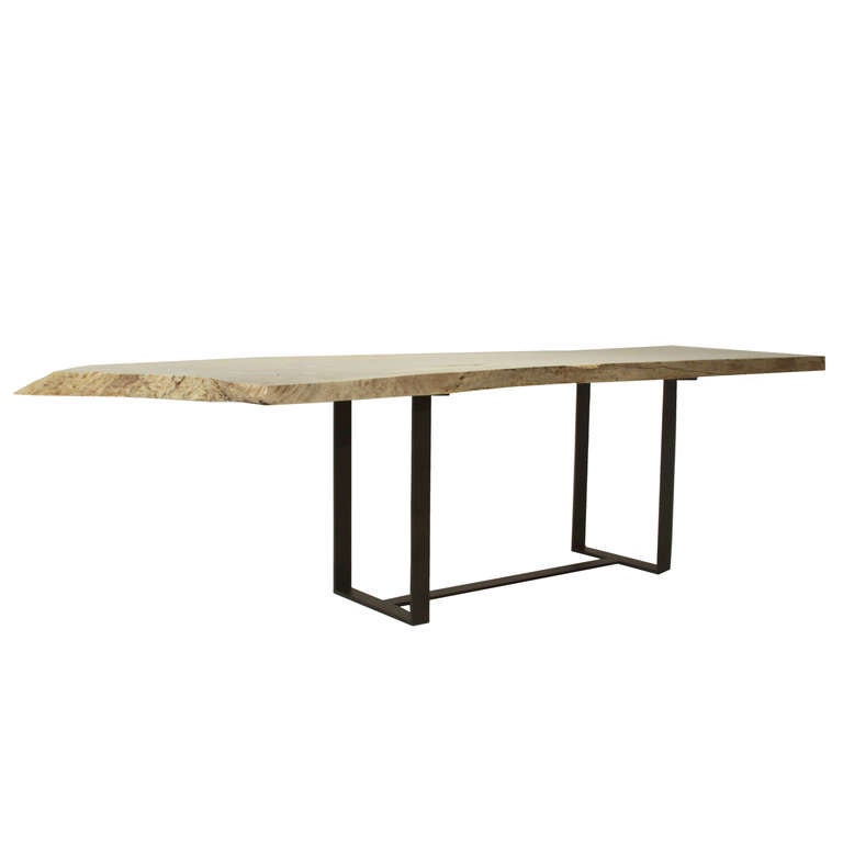 American Custom Thomas Hayes Studio Colyer Dining Table in solid bleached free edge Oak