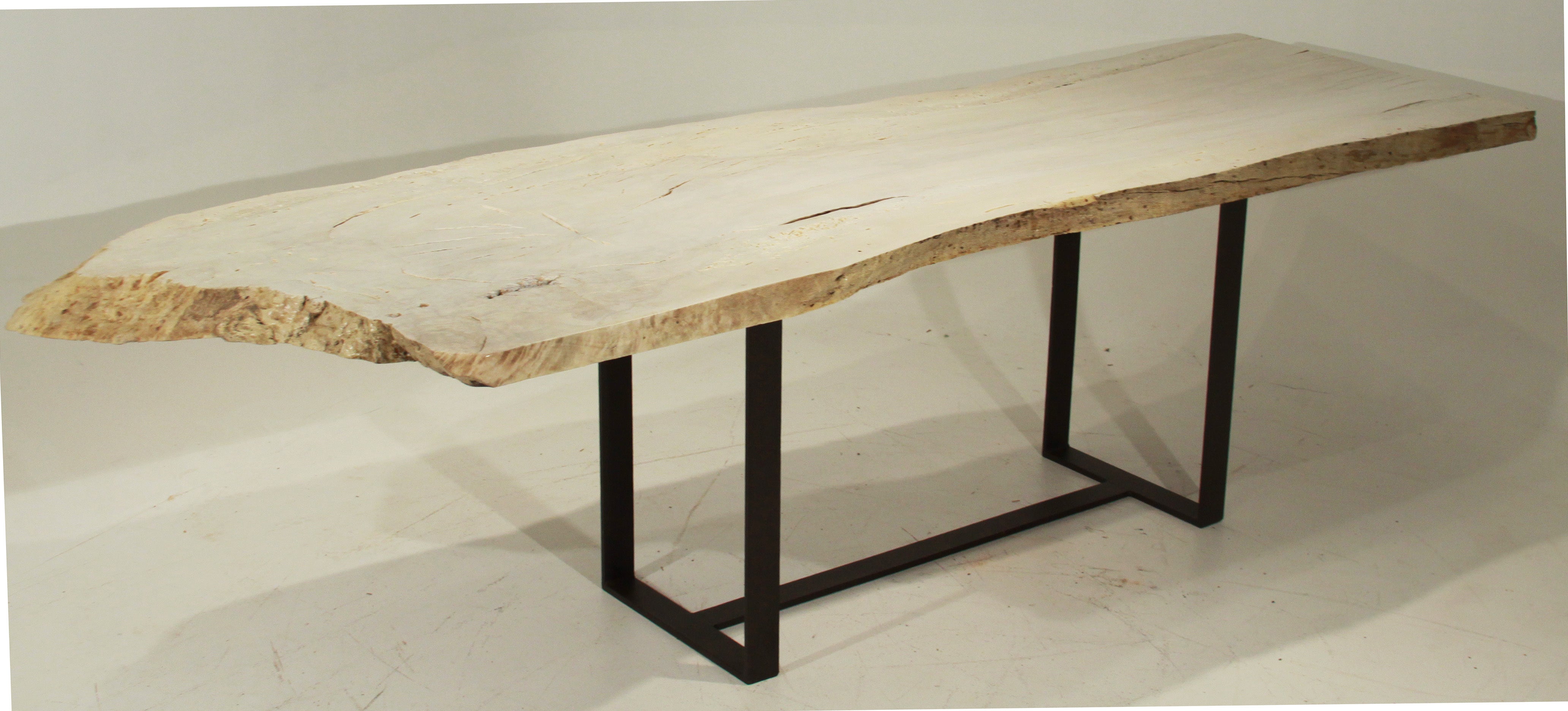 Custom Thomas Hayes Studio Colyer Dining Table in solid bleached free edge Oak