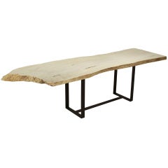 Custom Thomas Hayes Studio Colyer Dining Table in solid bleached free edge Oak
