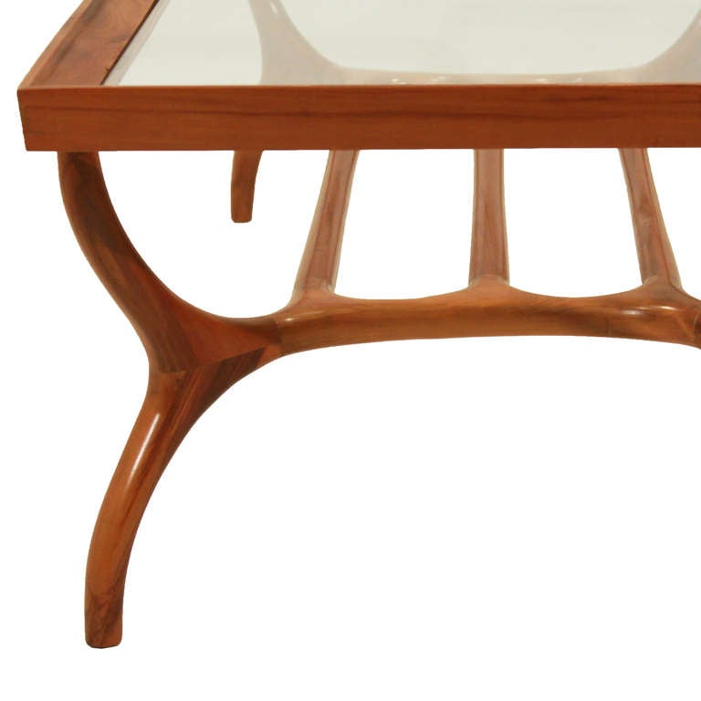 Sculptural Glass Coffee Table By Guiseppi Scapinelli at 1stdibs