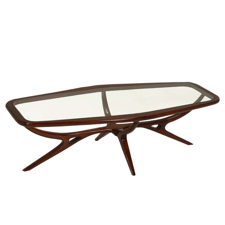 Sculptural Glass Coffee Table by Guiseppi Scapinelli at 1stDibs