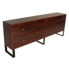 Custom rich minimal Imbuia credenza by Thomas Hayes Studio